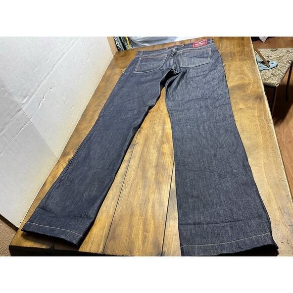 Kimes Ranch Men's Dillon Raw Jeans Blue 100% Cotton Wide Bootcut 34x36 USA Made - Picture 2 of 10